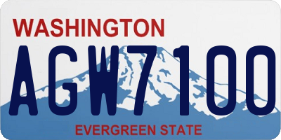 WA license plate AGW7100