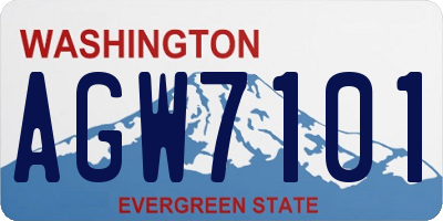 WA license plate AGW7101