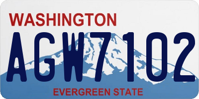 WA license plate AGW7102