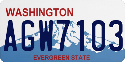 WA license plate AGW7103