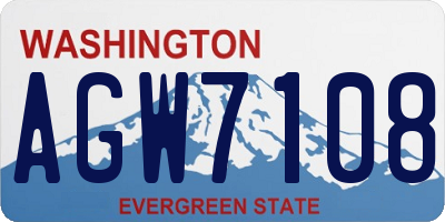 WA license plate AGW7108