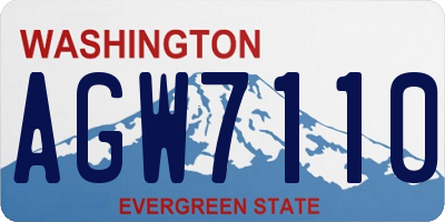 WA license plate AGW7110