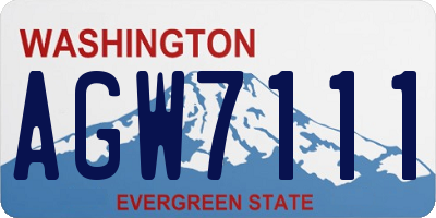 WA license plate AGW7111