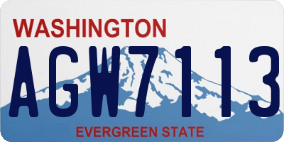 WA license plate AGW7113