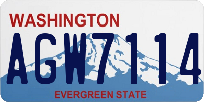 WA license plate AGW7114