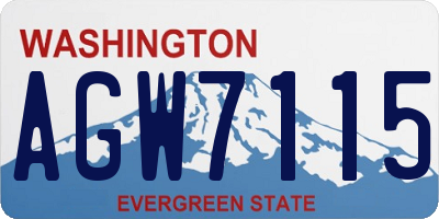 WA license plate AGW7115