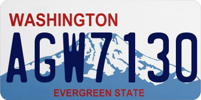 WA license plate AGW7130