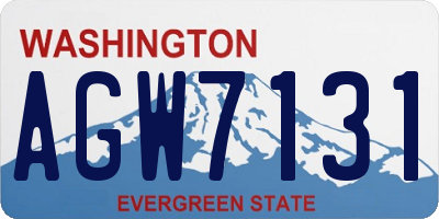 WA license plate AGW7131