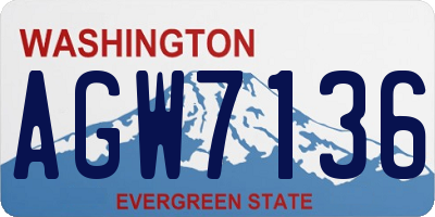 WA license plate AGW7136