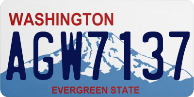 WA license plate AGW7137