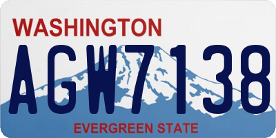 WA license plate AGW7138