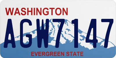 WA license plate AGW7147