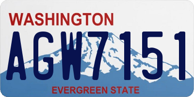 WA license plate AGW7151