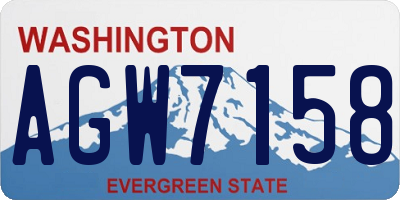 WA license plate AGW7158