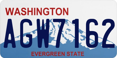 WA license plate AGW7162
