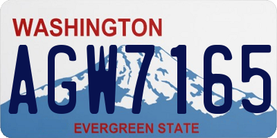 WA license plate AGW7165
