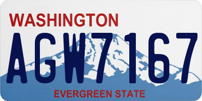 WA license plate AGW7167