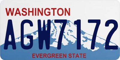 WA license plate AGW7172