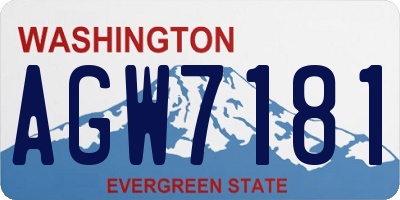 WA license plate AGW7181
