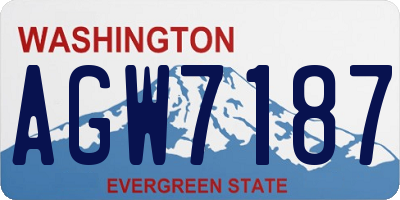 WA license plate AGW7187