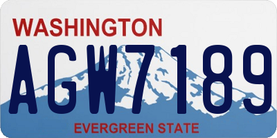 WA license plate AGW7189