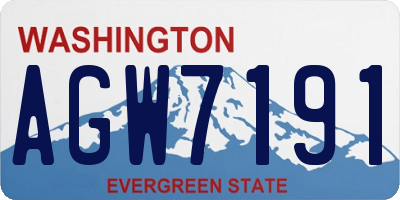 WA license plate AGW7191