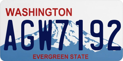 WA license plate AGW7192