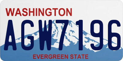 WA license plate AGW7196