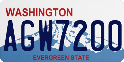 WA license plate AGW7200