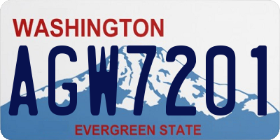 WA license plate AGW7201