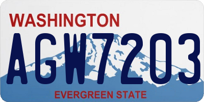 WA license plate AGW7203