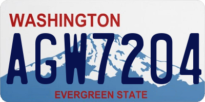 WA license plate AGW7204