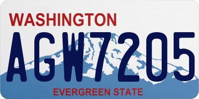 WA license plate AGW7205