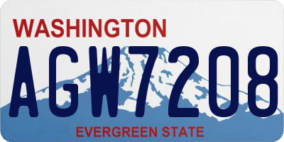 WA license plate AGW7208