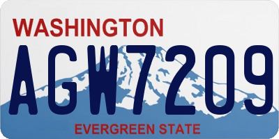 WA license plate AGW7209