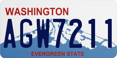 WA license plate AGW7211