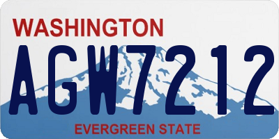 WA license plate AGW7212