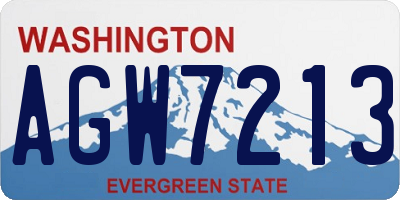 WA license plate AGW7213