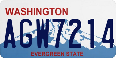 WA license plate AGW7214