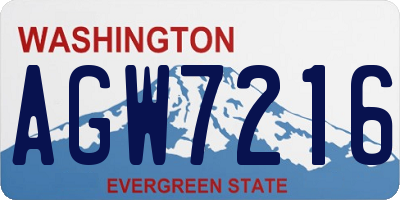 WA license plate AGW7216
