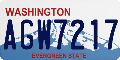 WA license plate AGW7217