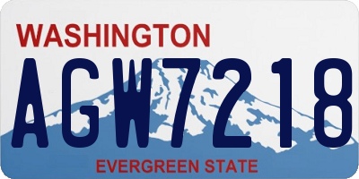 WA license plate AGW7218