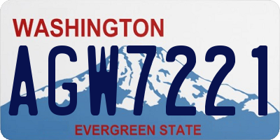 WA license plate AGW7221