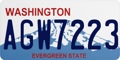 WA license plate AGW7223