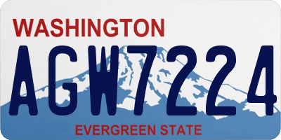 WA license plate AGW7224