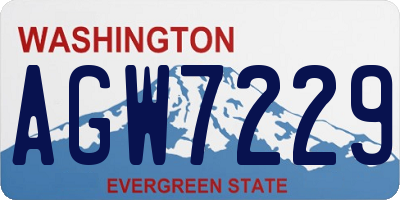 WA license plate AGW7229