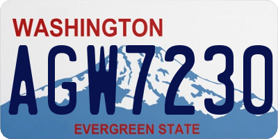 WA license plate AGW7230