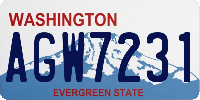 WA license plate AGW7231