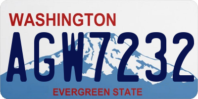 WA license plate AGW7232
