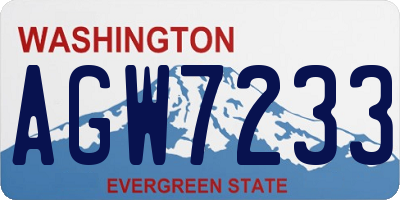WA license plate AGW7233